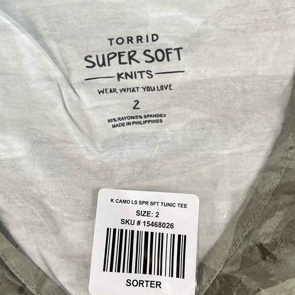 Super Soft Green Camo Maternity Tunic Tee Army Size 2X - Picture 7 of 8